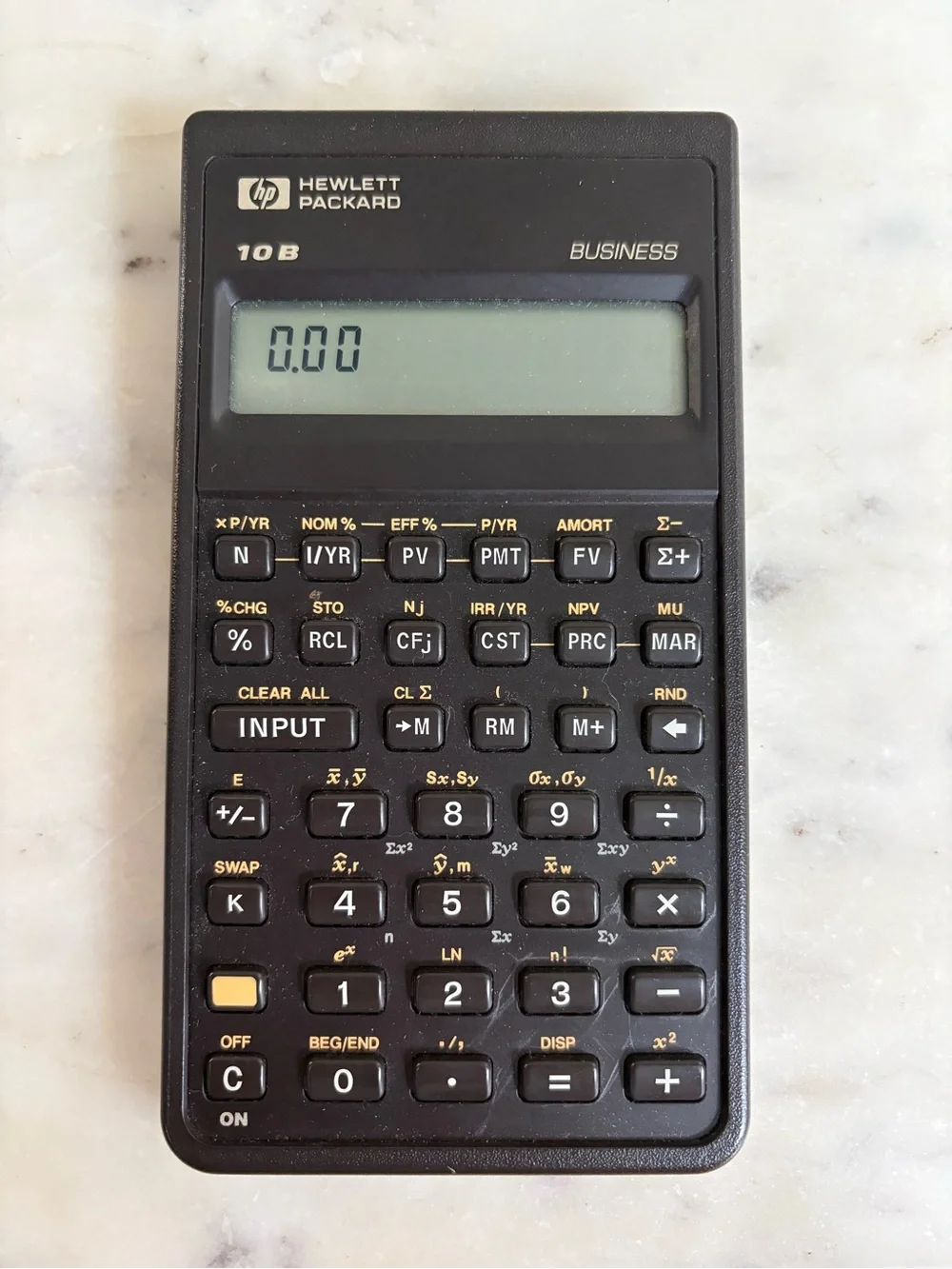 Vintage Hewlett-Packard 10B Business Calculator w/Protective Travel Case Brown